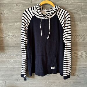 Orvis Long Sleeve‎ Hoodie Jersey Knit Navy Striped Women’s M